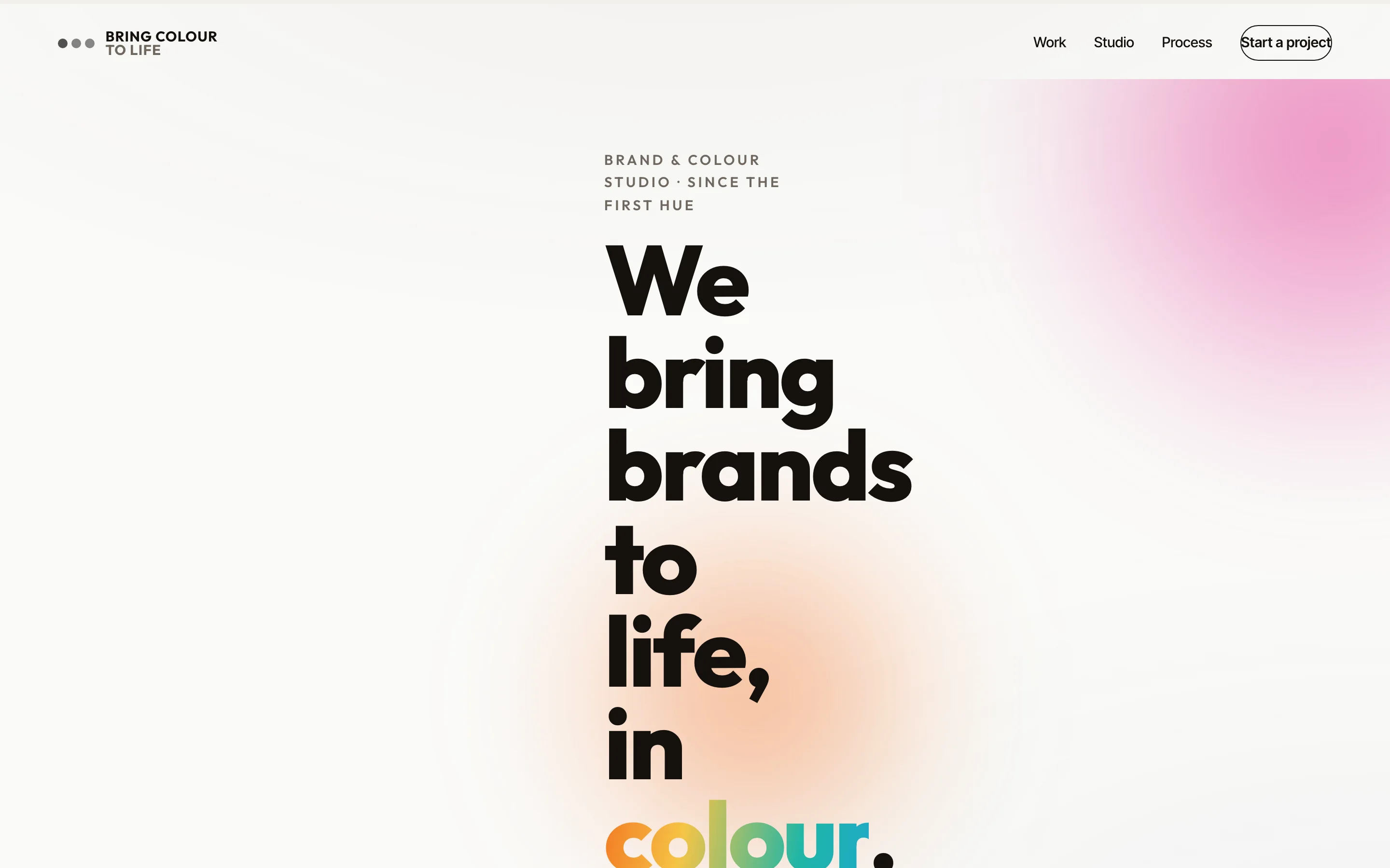 Bring Colour To Life — Spectrum homepage screenshot